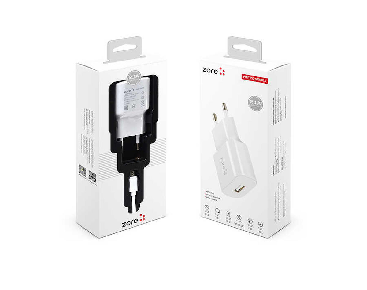 Zore ZR-TC01 Universal Type-C Kablolu Hızlı Şarj Aleti Beyaz