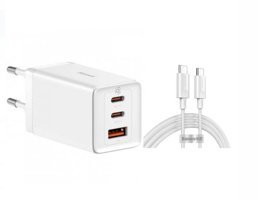 Baseus Universal Type-C Kablolu 65 W Hızlı Şarj Aleti Beyaz