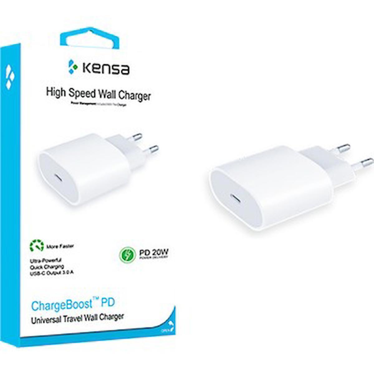 Kensa Universal Type-C Kablolu Hızlı Şarj Aleti Beyaz