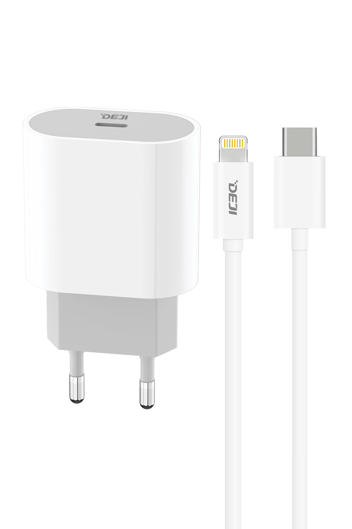 Deji iPhone Lightning Kablolu 18 W Hızlı Şarj Aleti Beyaz