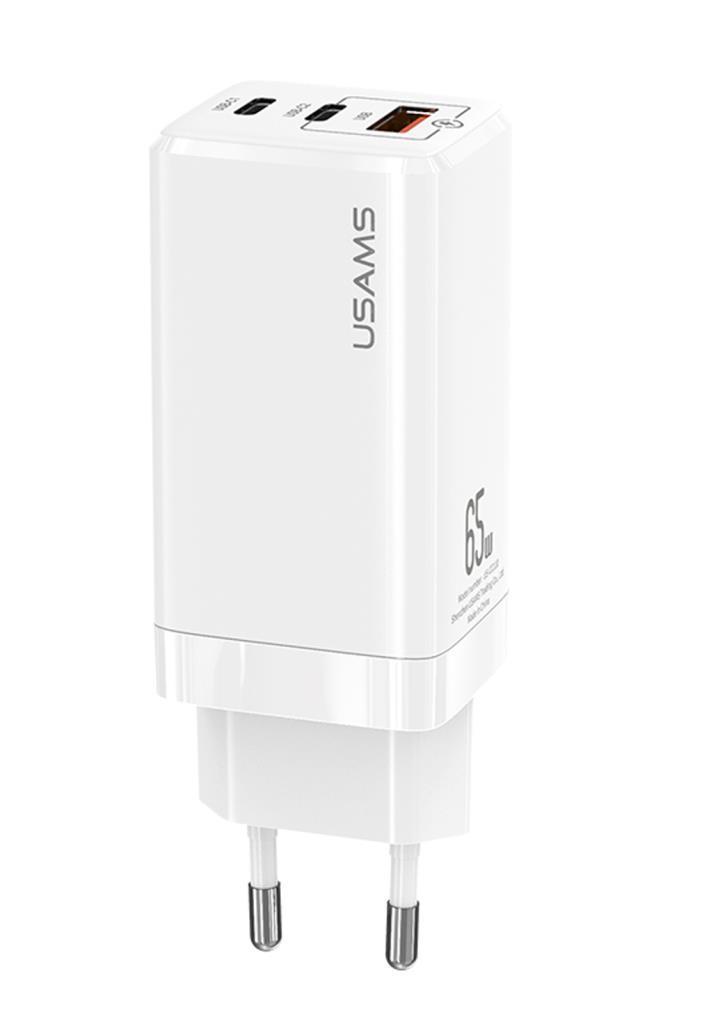 Usams US-CC110W T33 Universal Type-C Kablolu 65 W Hızlı Şarj Aleti Beyaz