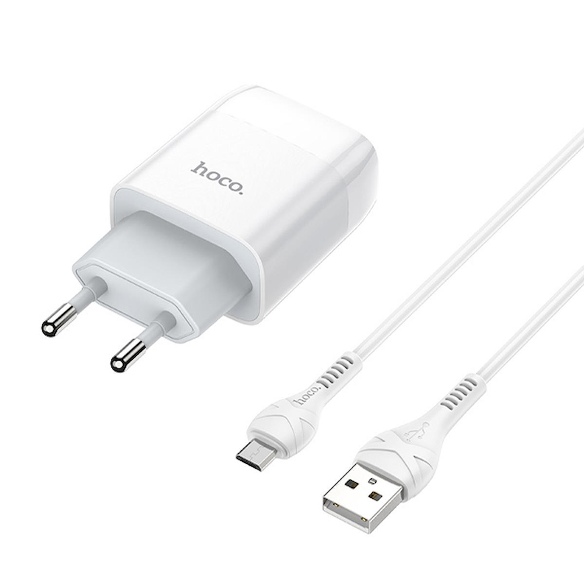 Hoco C73a Universal Micro USB Kablolu 3 Amper Hızlı Şarj Aleti Beyaz