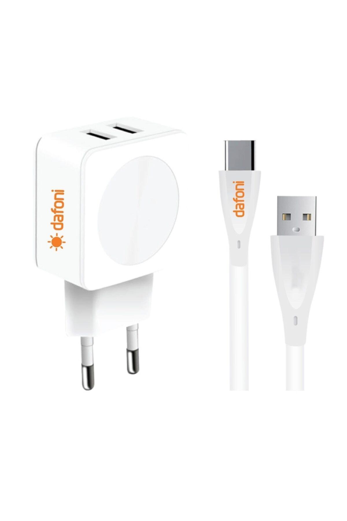 Dafoni DAF-002TYP Universal Type-C Kablolu 5 W 3 Amper Hızlı Şarj Aleti Beyaz