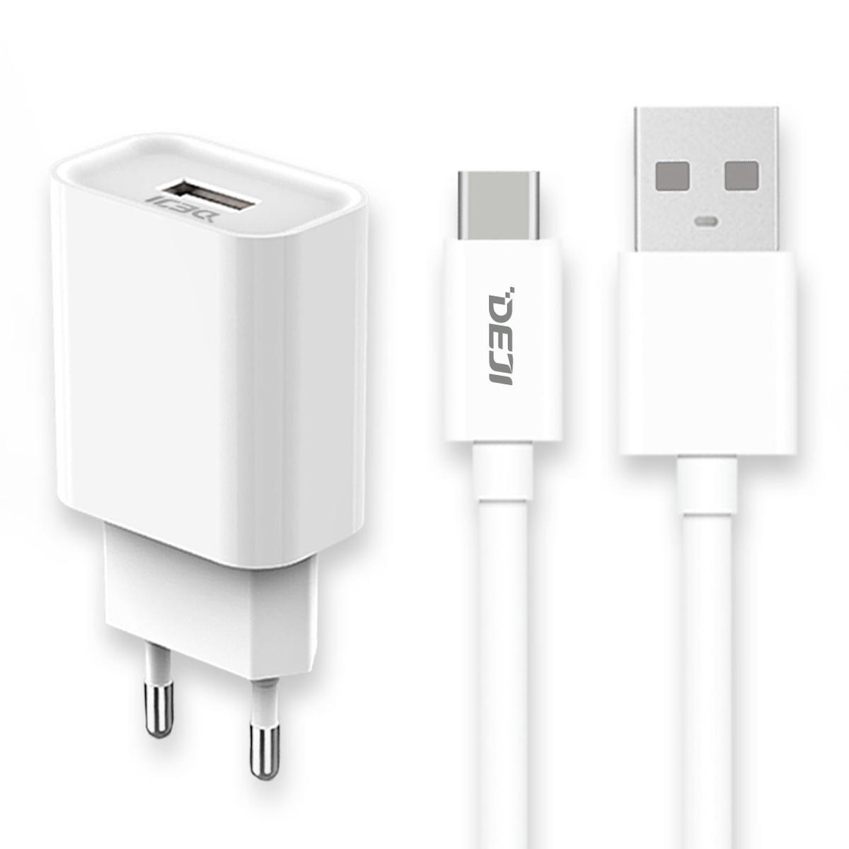 Deji Universal Type-C Kablolu 10 W Hızlı Şarj Aleti Beyaz