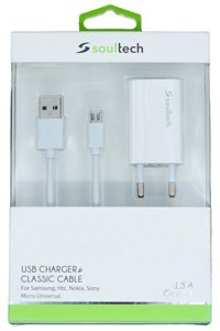 Soultech Universal Micro USB Kablolu Hızlı Şarj Aleti Beyaz