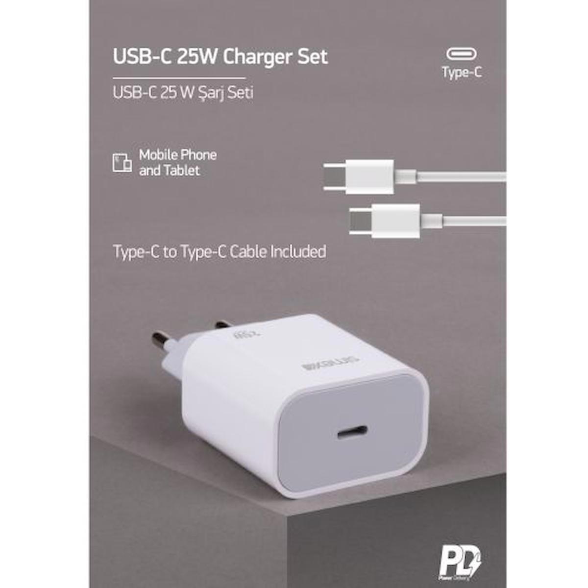 Simex SPS-12 Universal Kablolu 25 W Hızlı Şarj Aleti Beyaz