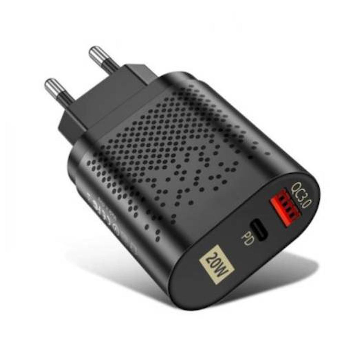 Polhammobile Universal USB Kablolu 20 W Hızlı Şarj Aleti Siyah