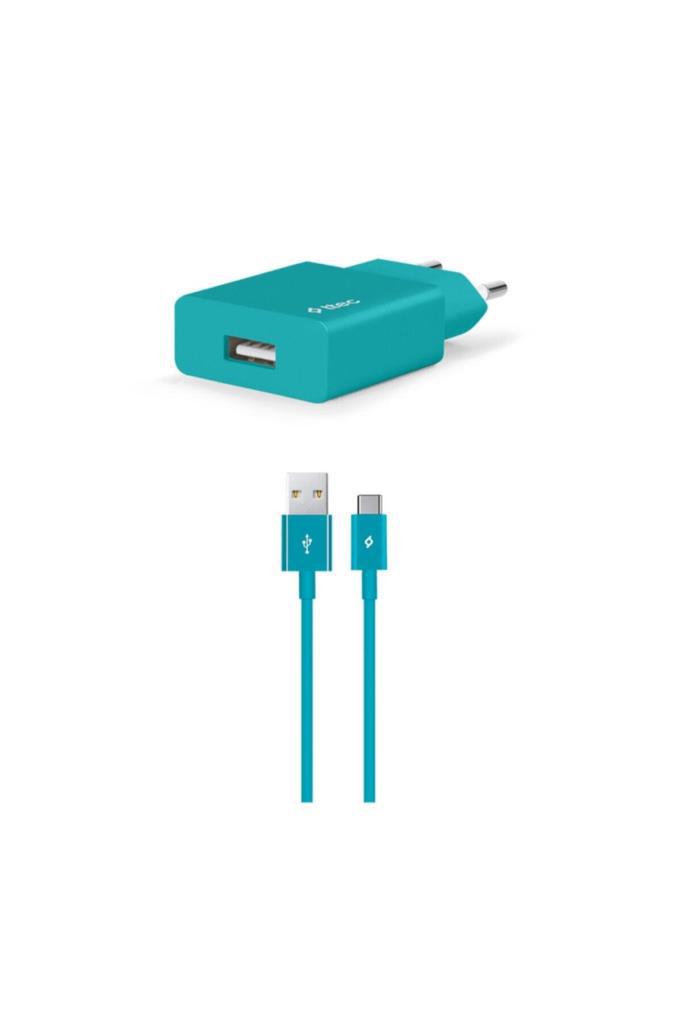 Ttec Universal USB Kablolu Hızlı Şarj Aleti Turkuaz