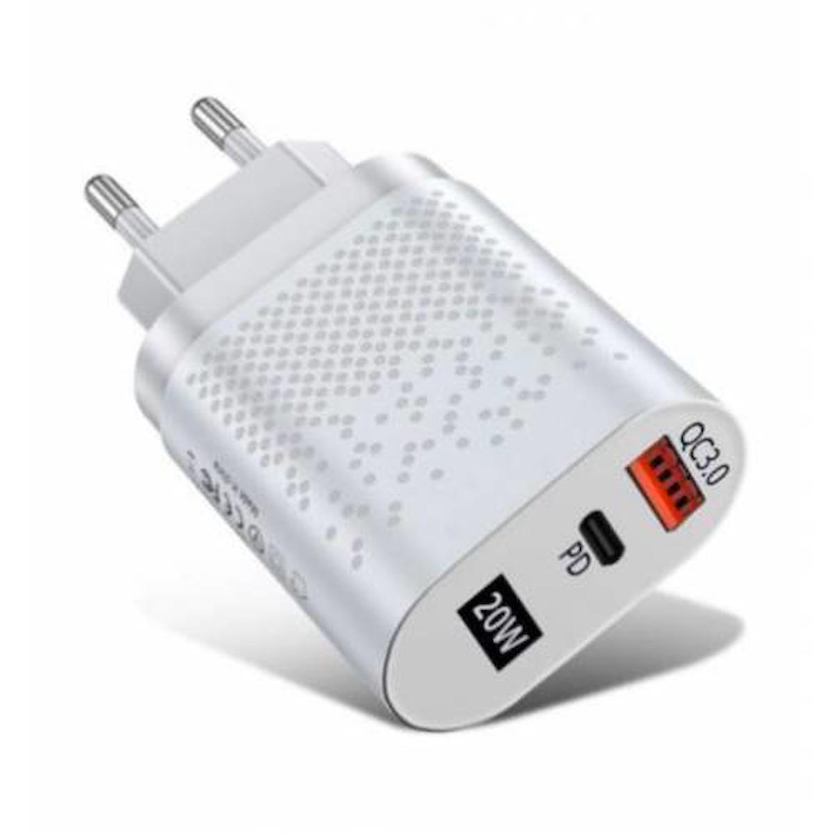 Polhammobile Universal USB Kablolu 20 W Hızlı Şarj Aleti Beyaz