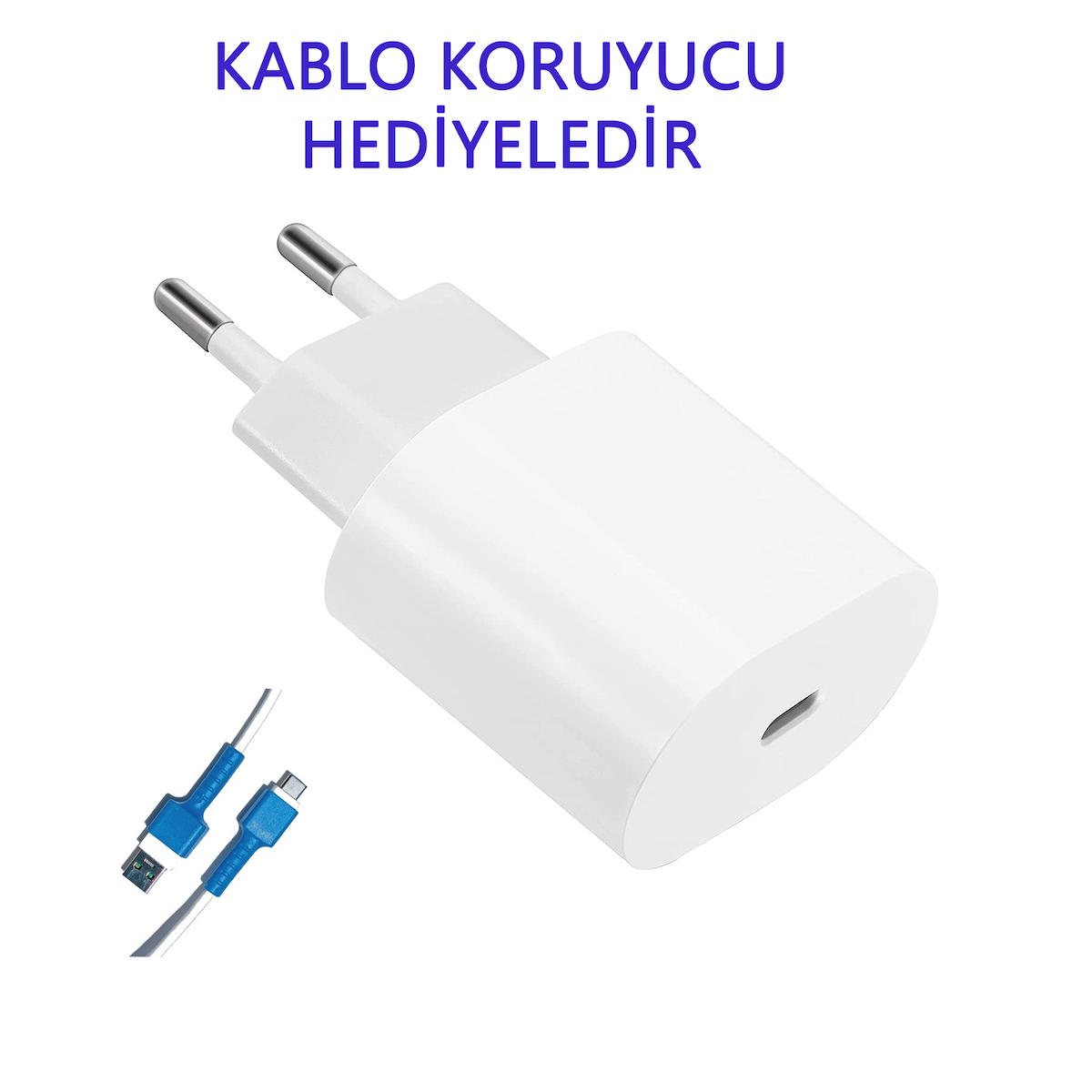 Foon iPhone Lightning Kablolu 20 W Hızlı Şarj Aleti Beyaz