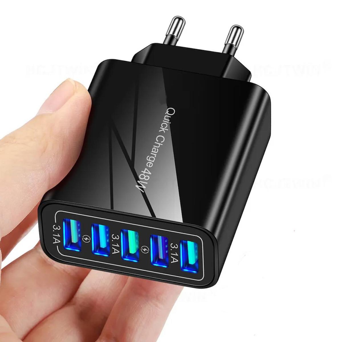 Zuidid Universal Kablolu 48 W 3 Amper Hızlı Şarj Aleti Siyah