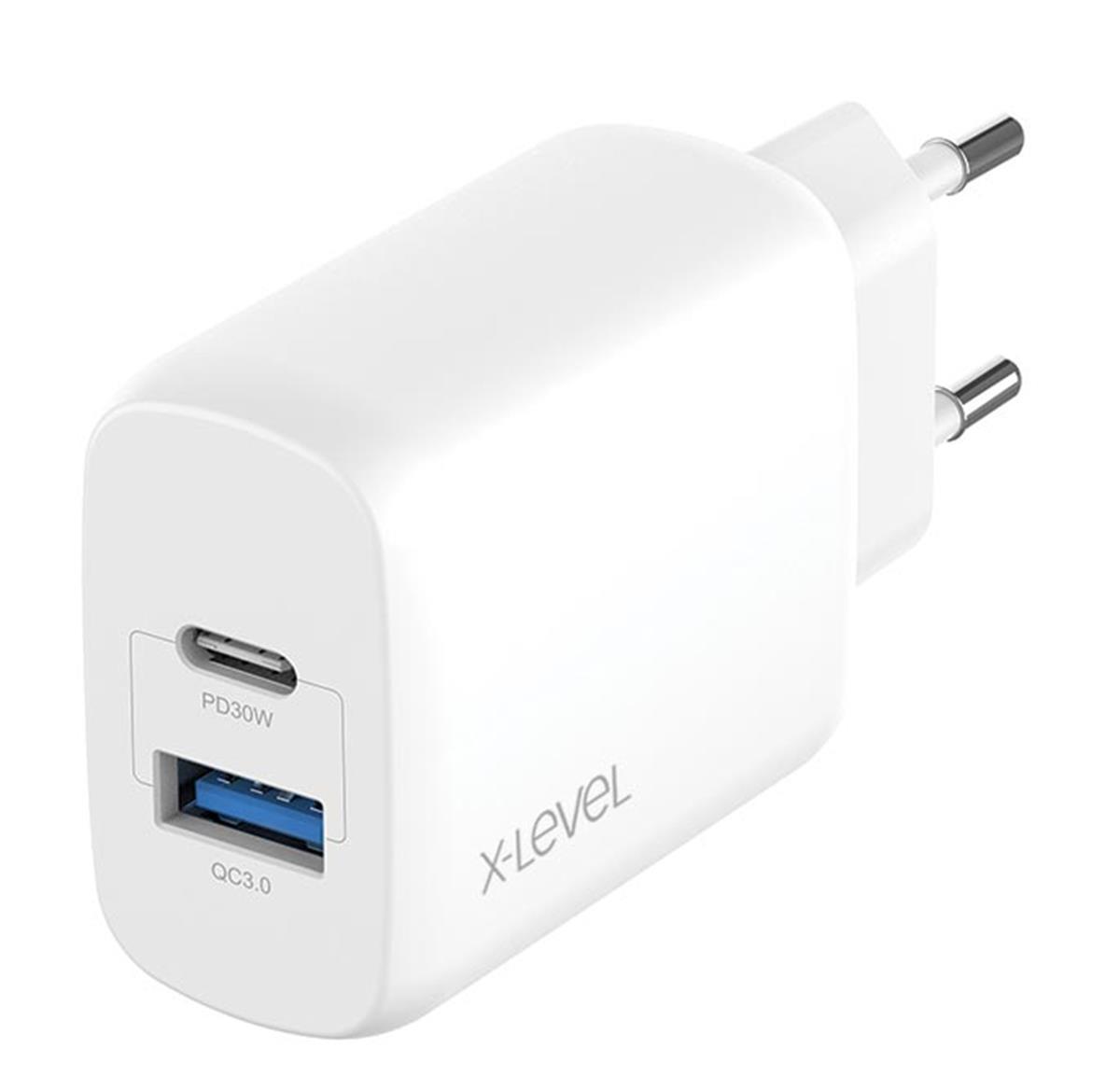 X-Level Universal Type-C Kablolu 33 W Hızlı Şarj Aleti Beyaz