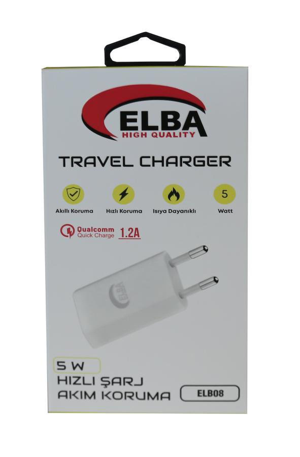 Elba Elb08 Universal USB Kablolu 5 W Hızlı Şarj Aleti Beyaz