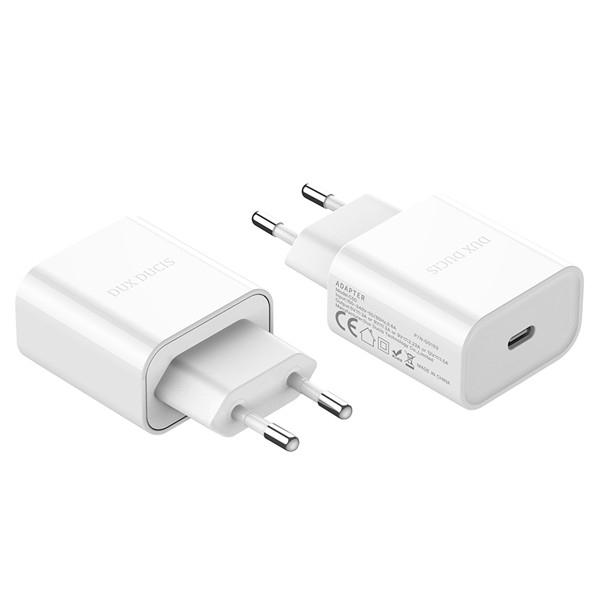 Dux Ducis C50 Universal USB Kablolu 20 W Hızlı Şarj Aleti Beyaz
