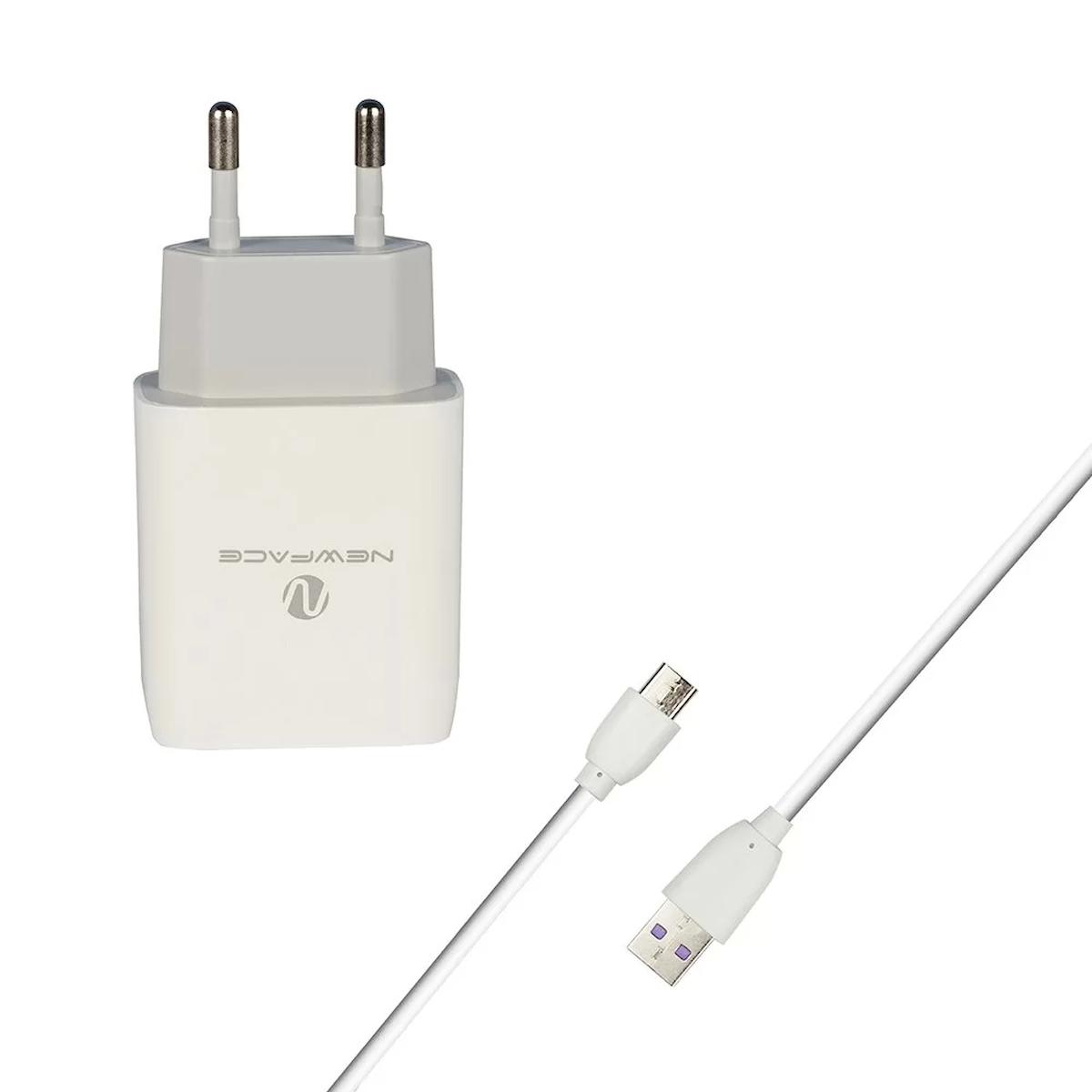 Newface C72 Universal Type-C Kablolu 2.1 Amper Hızlı Şarj Aleti Beyaz
