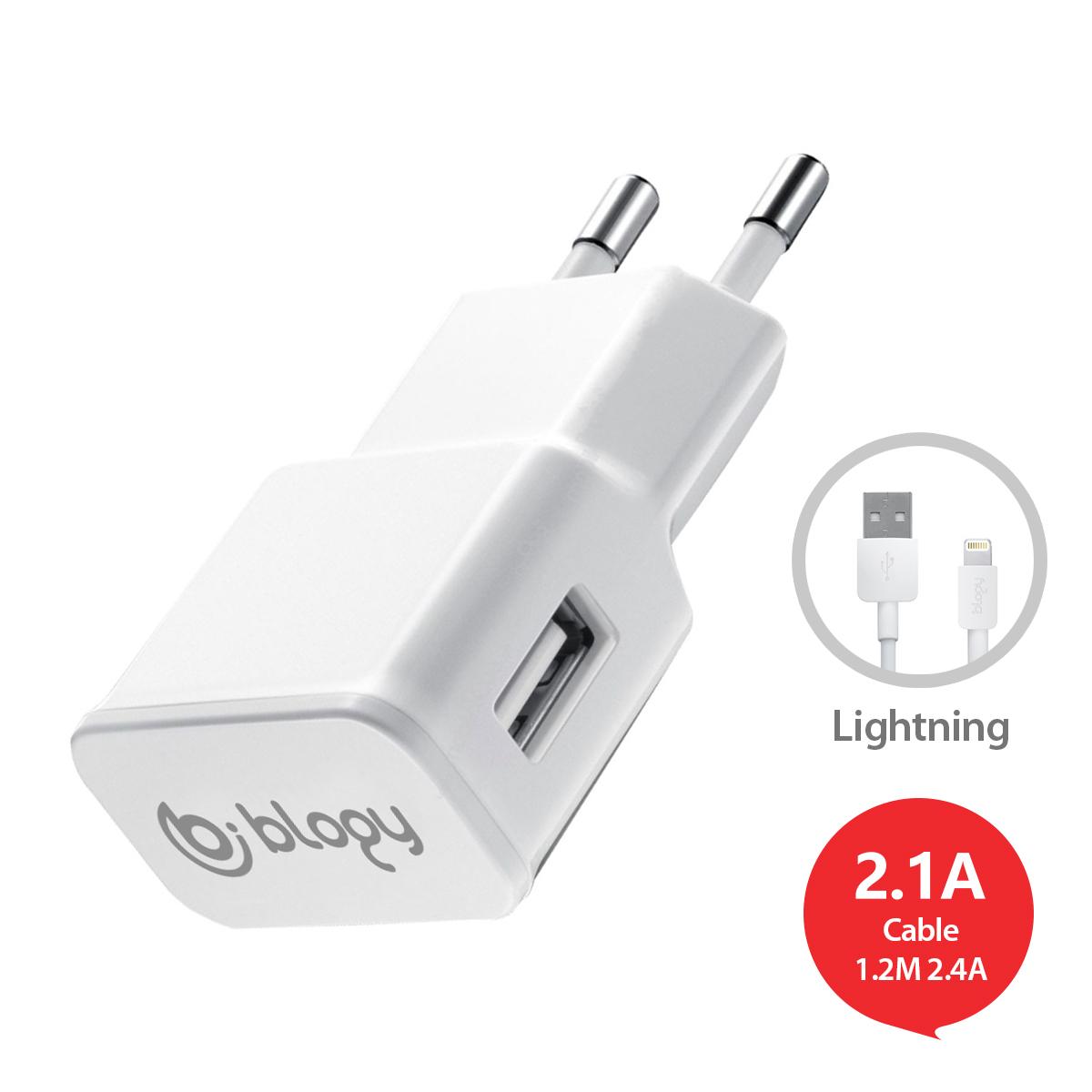 Buff iPhone Lightning Kablolu 2.1 Amper Hızlı Şarj Aleti Beyaz