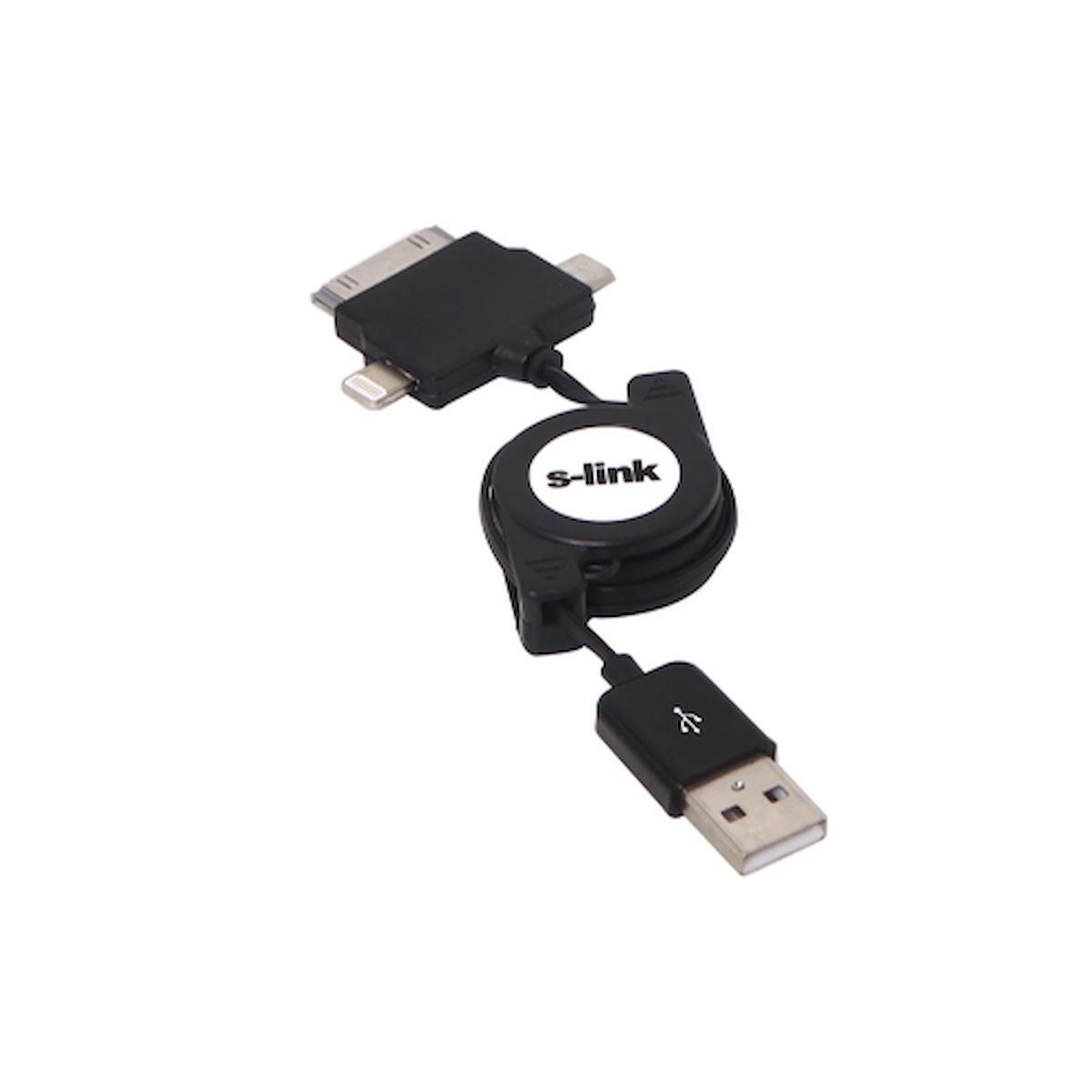 S-Link IP-544 iPhone Micro USB Kablolu Hızlı Şarj Aleti Siyah