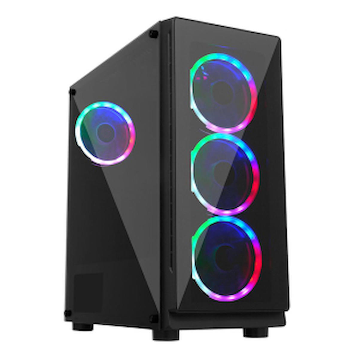 Gameforce Glass Large RGB Mesh 4 Fanlı Siyah Dikey Kullanım ATX Bilgisayar Kasası