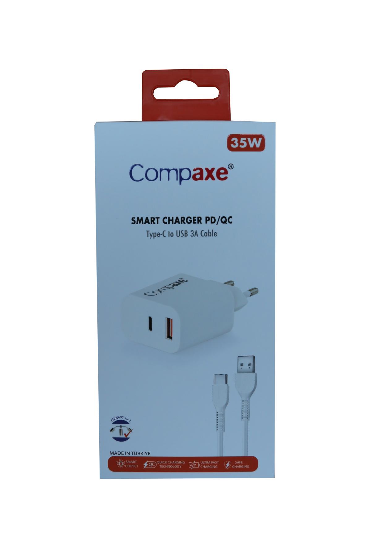 Compaxe CTA-200CA Universal Kablolu Hızlı Şarj Aleti Beyaz