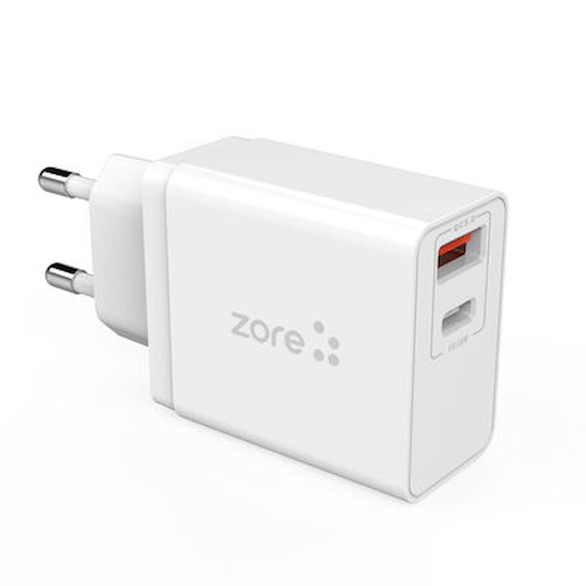 Zore Universal Type-C Kablolu 5 W Hızlı Şarj Aleti Beyaz