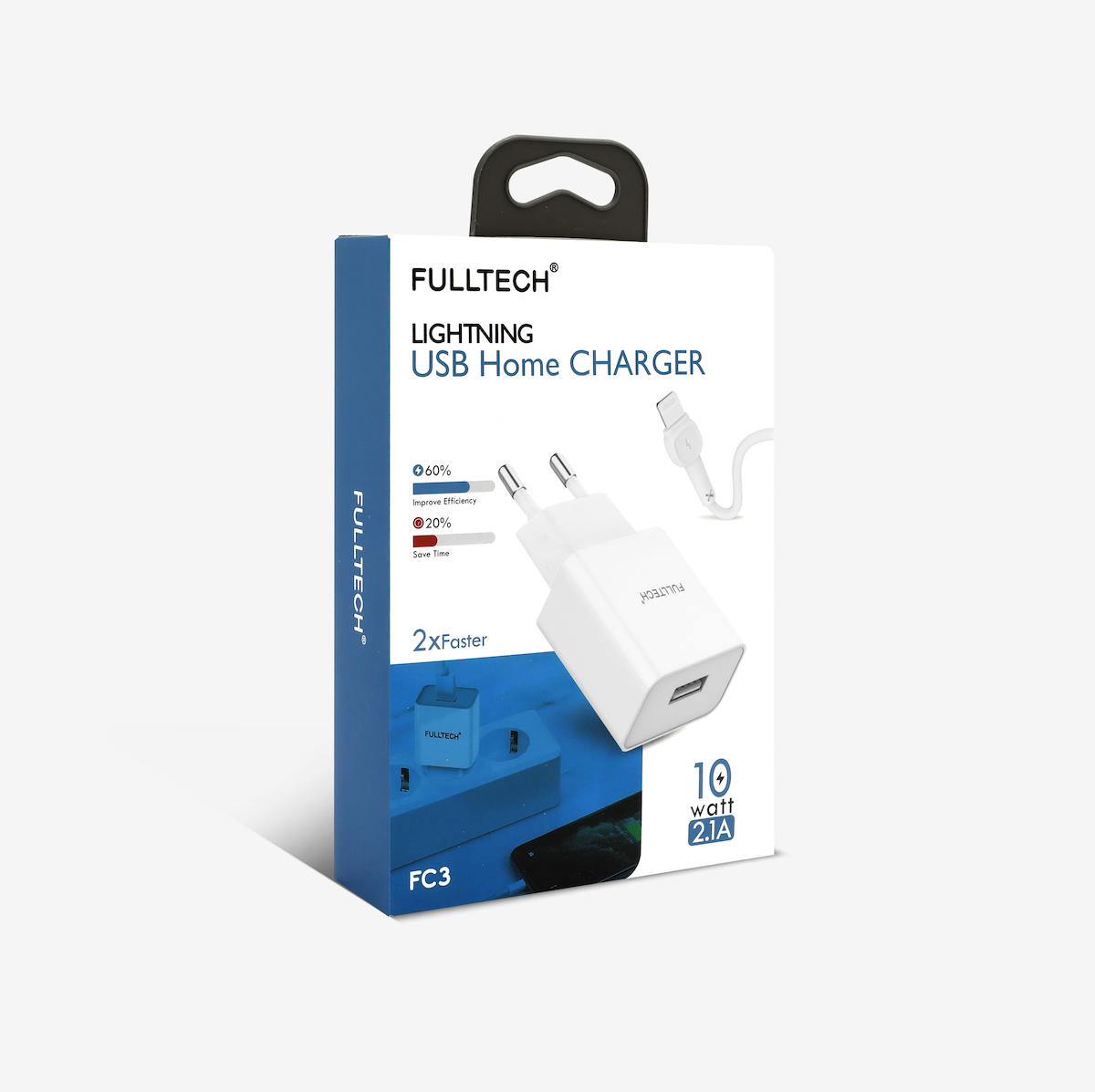 Fulltech FC3 iPhone Lightning Kablolu 10 W 2.1 Amper Hızlı Şarj Aleti Beyaz
