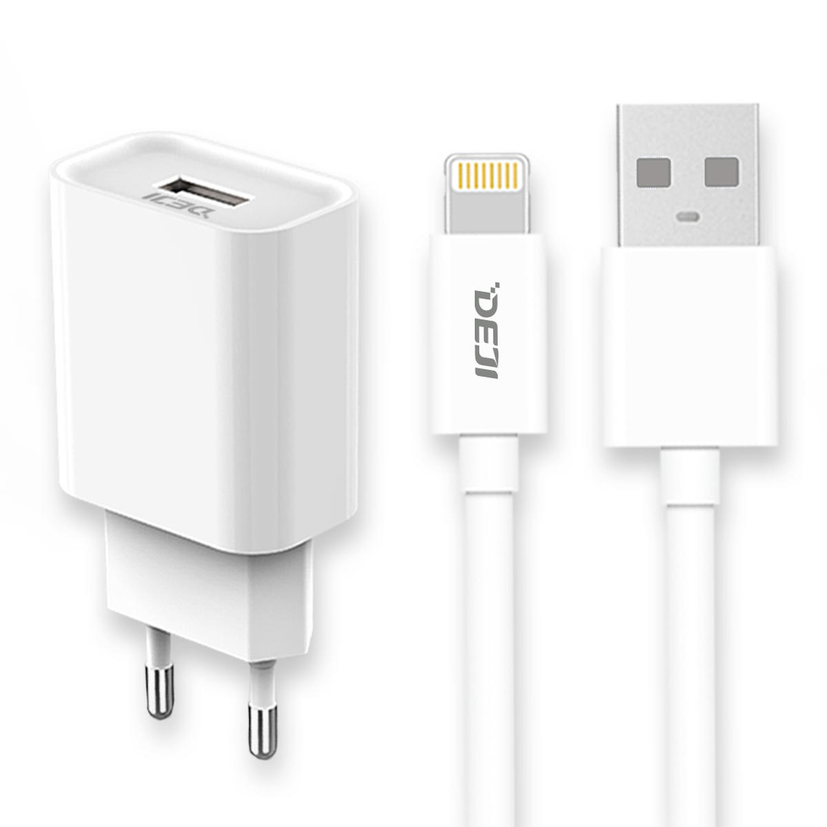 Deji iPhone Lightning Kablolu 5 W Hızlı Şarj Aleti Beyaz
