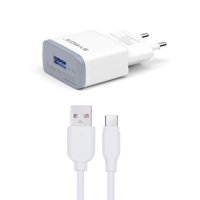 Syrox Q22 Universal Type-C Kablolu 2 Amper Hızlı Şarj Aleti Beyaz