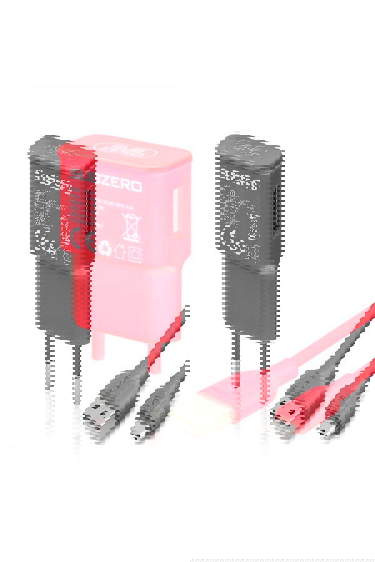 Subzero Sg11 Universal Micro USB Kablolu 2 Amper Hızlı Şarj Aleti Kırmızı