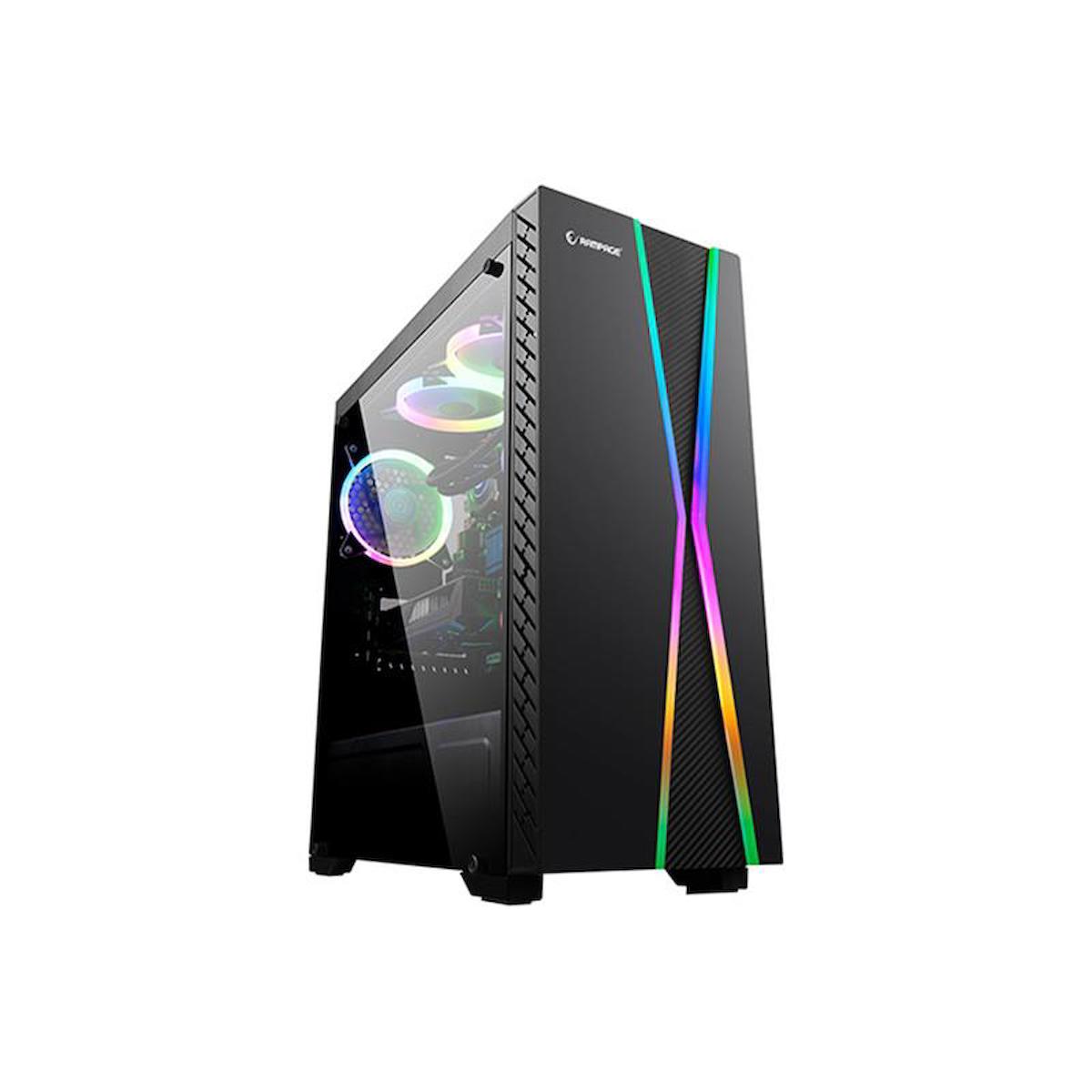 Rampage RGB 1 Fanlı Siyah Dikey Kullanım ATX Bilgisayar Kasası