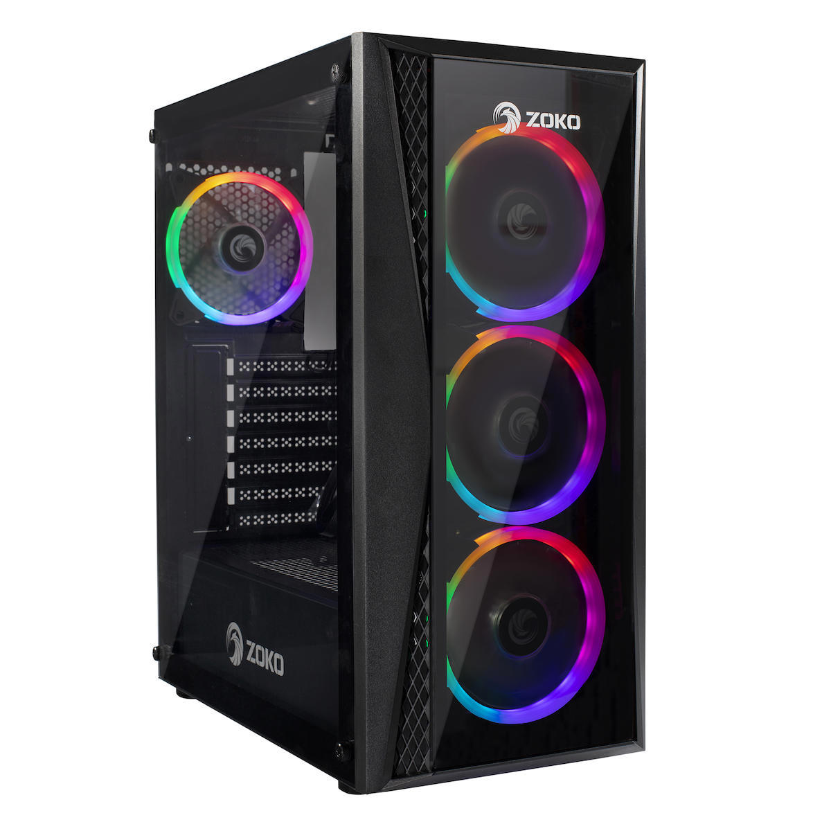 Zoko Melody X RGB 4 Fanlı Siyah Dikey Kullanım ATX Oyuncu Bilgisayar Kasası