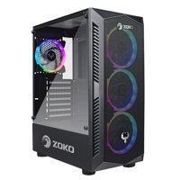Zoko Buddy RGB 4 Fanlı Siyah Dikey Kullanım ATX Oyuncu Bilgisayar Kasası