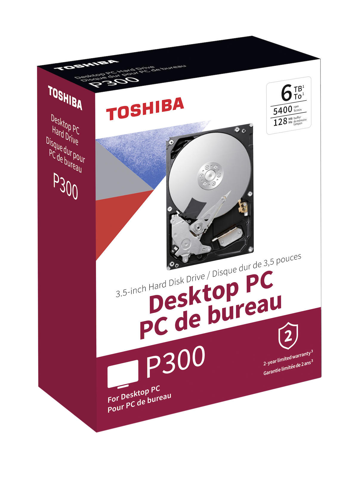 Toshiba P300 HDWD260EZSTA 6 TB 3.5 inç 5400 RPM 128 MB SATA 3.0 PC Harddisk