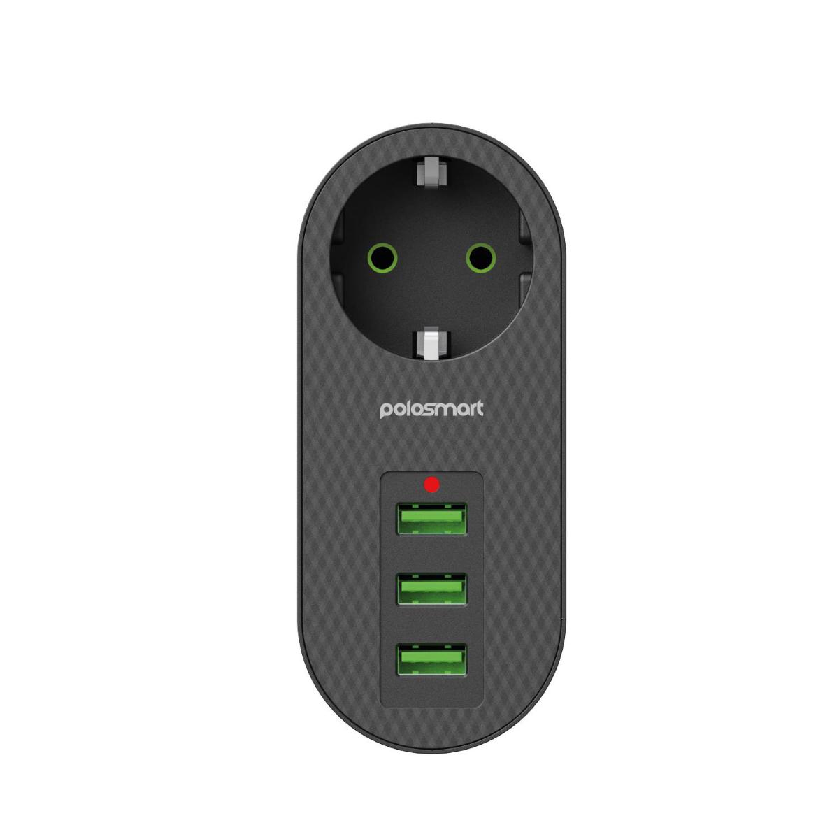 Polosmart MP11 USB Girişli Topraklı İç Mekan Tekli Priz Siyah