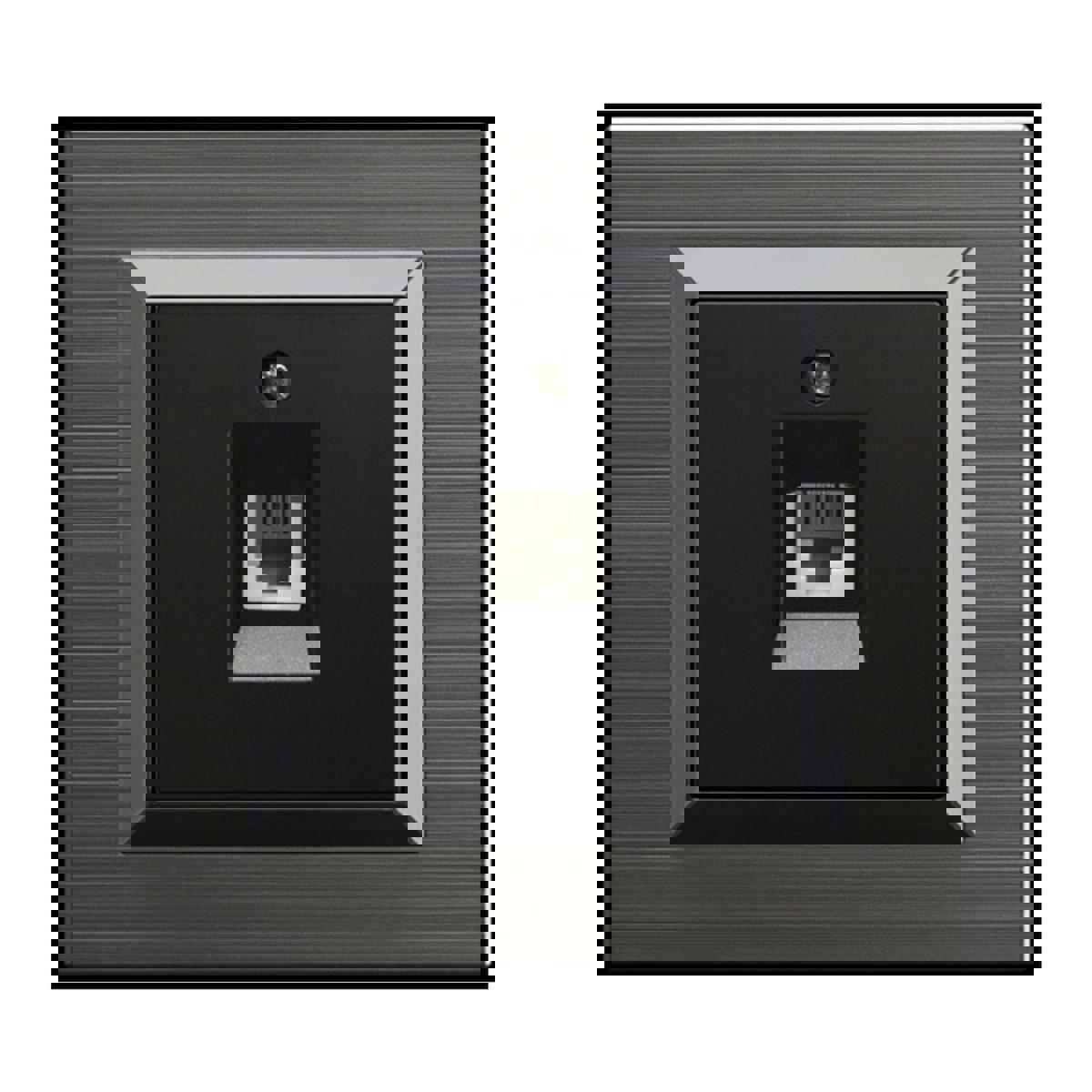 Ovivo Quantum Çerçeveli İç Mekan 9'lu Telefon Prizi Gri