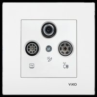 Viko Karre Çerçeveli İç Mekan Tekli Televizyon Prizi Beyaz