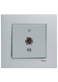 Viko Novella Çerçeveli İç Mekan Tekli Uydu Prizi Gümüş