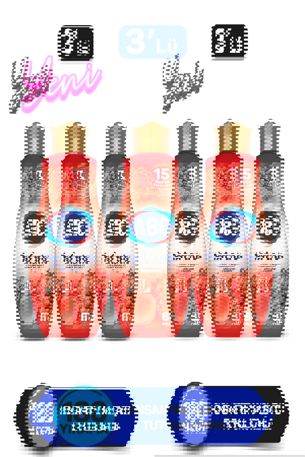 ABC Parfumia Konsantre 60 Yıkama Yumuşatıcı 3 x 1.5 lt