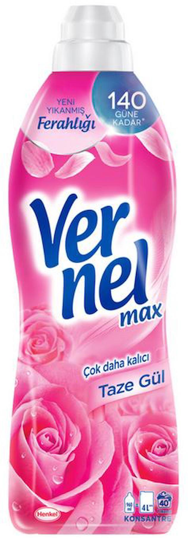 Vernel Max Konsantre Gül 40 Yıkama Yumuşatıcı 960 ml