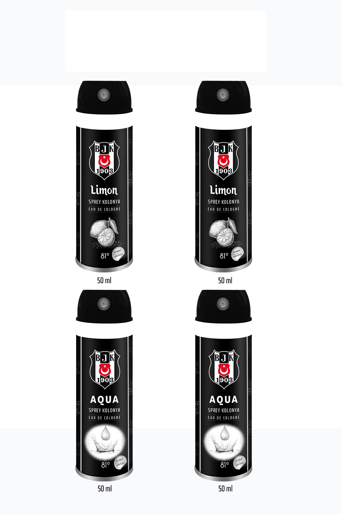 Beşiktaş Limon Sprey Kolonya 50 ml 4'lü