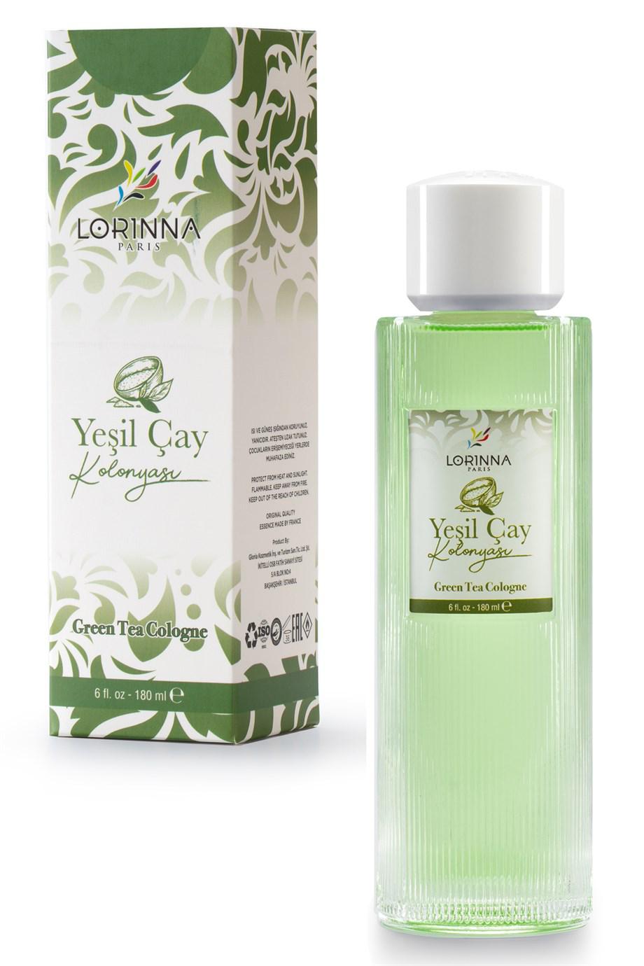 Lorinna Paris Yeşil Çay Cam Şişe Kolonya 180 ml