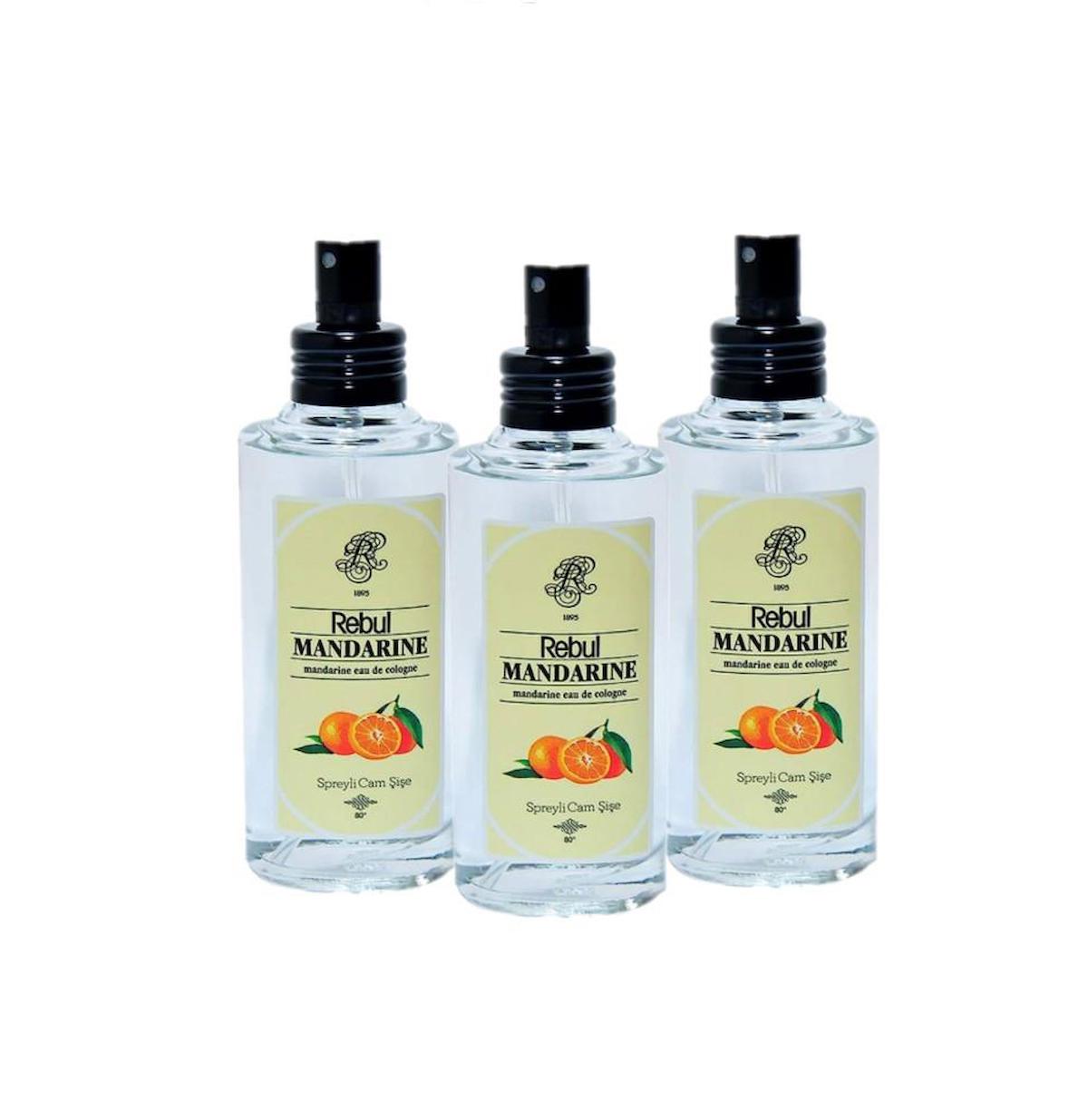 Rebul Mandalina Sprey Cam Şişe Kolonya 250 ml 3'lü
