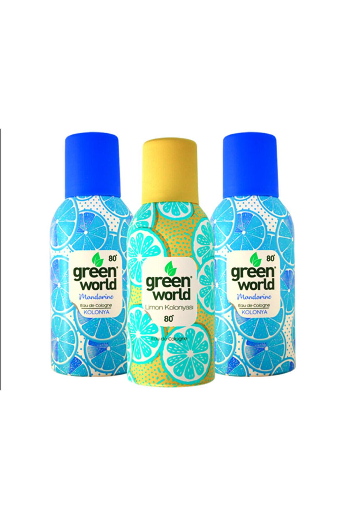Green World Limon - Mandalina Sprey Kolonya 150 ml 3'lü