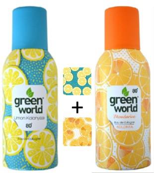 Green World Limon - Mandalina Sprey Kolonya 150 ml 2'li
