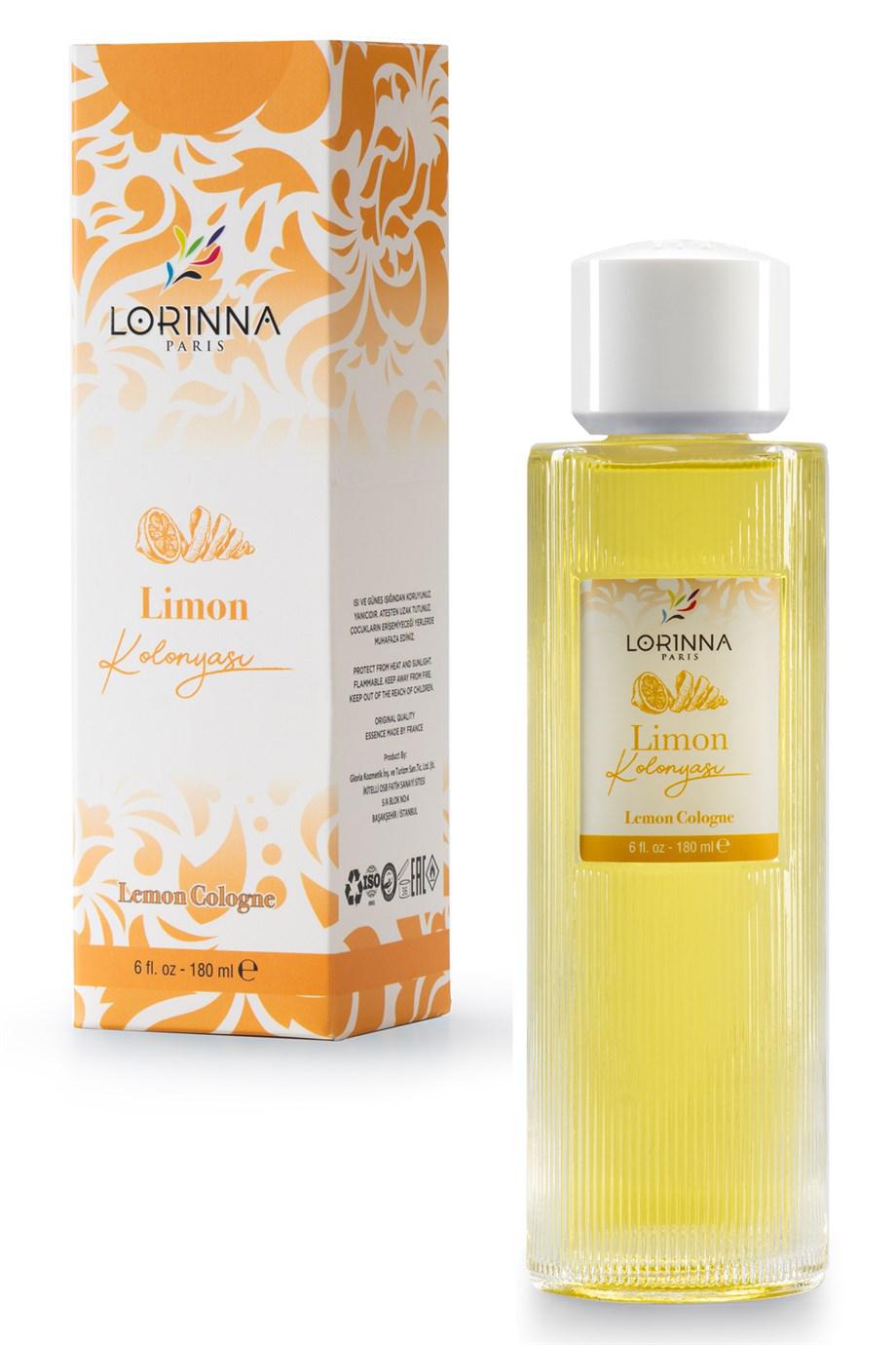 Lorinna Paris Limon Cam Şişe Kolonya 180 ml