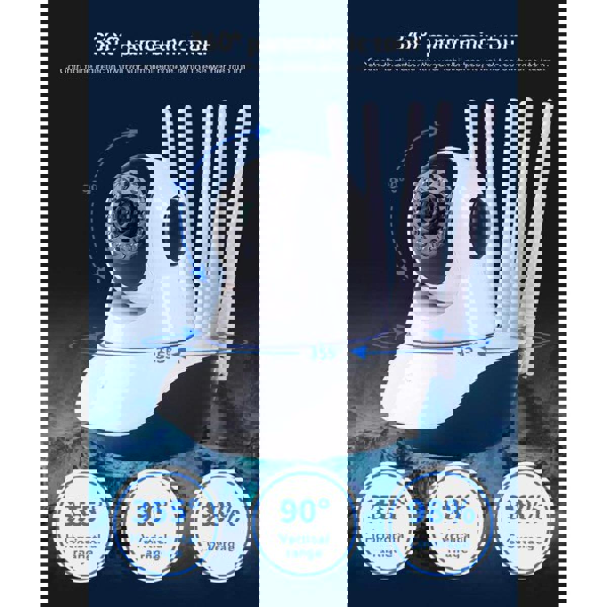 Qasul Cmr-11 1072056 Ethernet Mini 1 Kameralı 360 Derece Dönen IP İç Mekan Kablosuz Güvenlik Kamerası