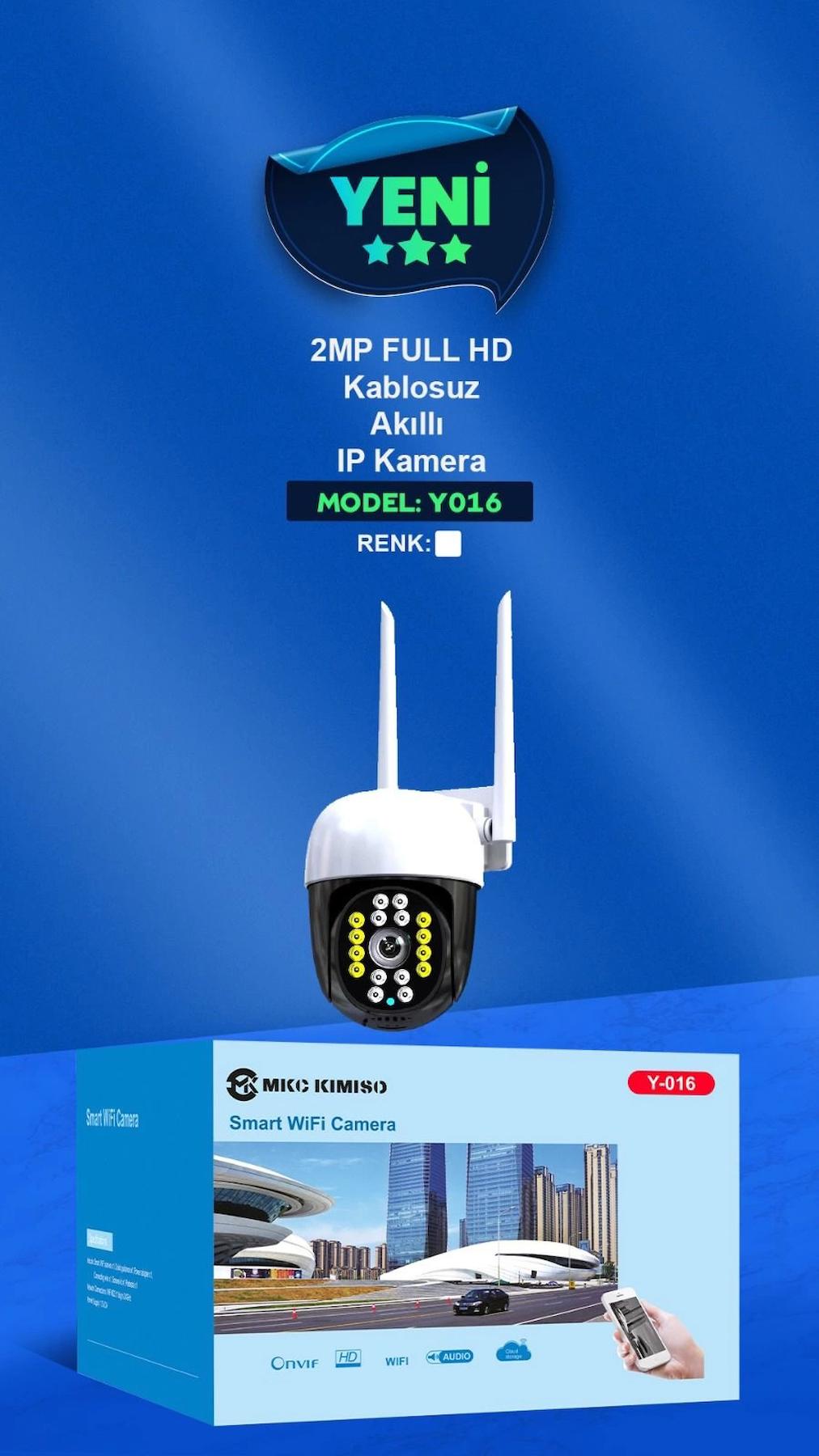 Blic Y016 Ethernet Mini 1 Kameralı 360 Derece Dönen Gece Görüşlü IP Dış Mekan Kablosuz Güvenlik Kamerası