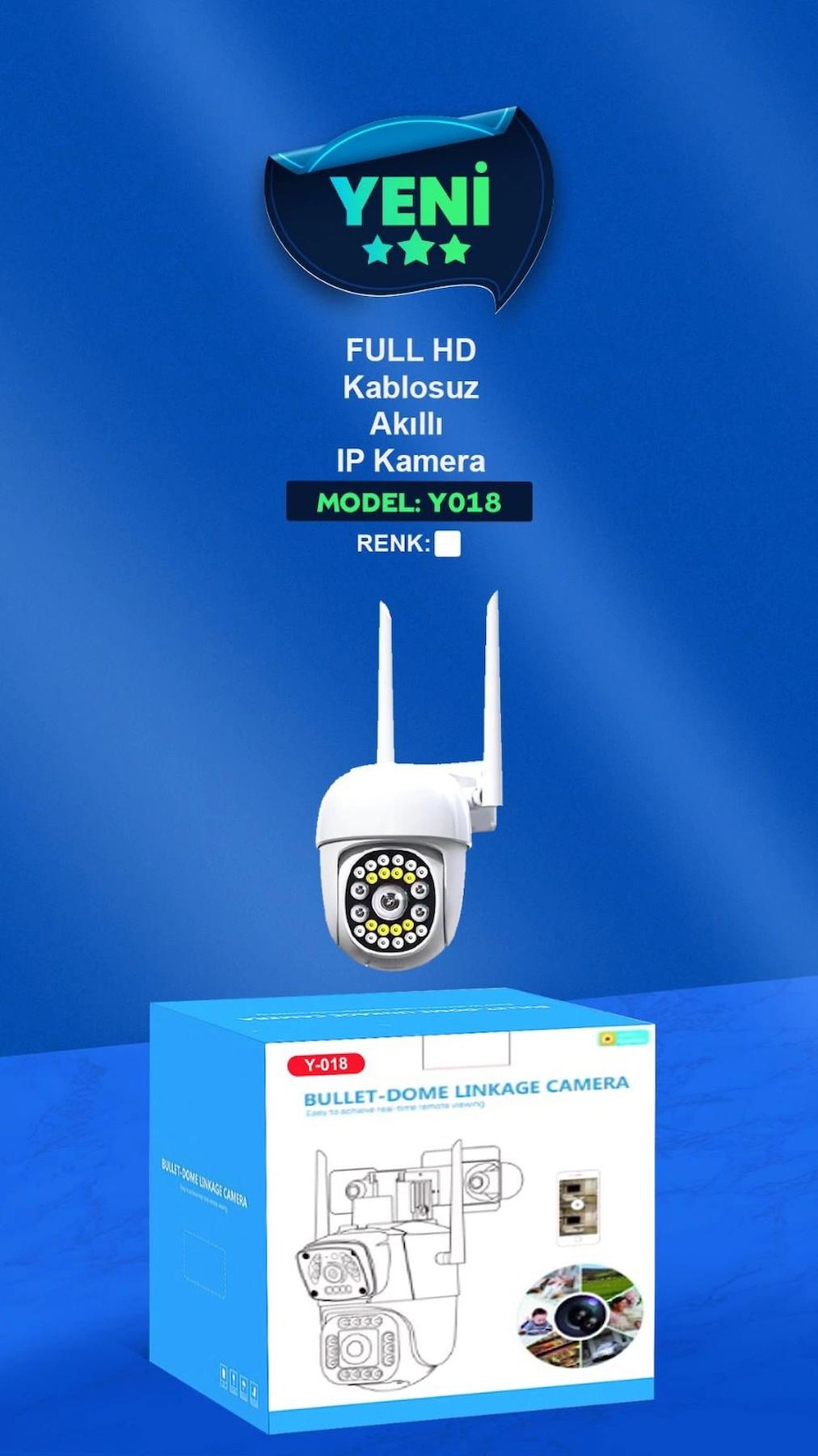 Blic Y018 Ethernet Mini 1 Kameralı 360 Derece Dönen Gece Görüşlü IP Dış Mekan Kablosuz Güvenlik Kamerası