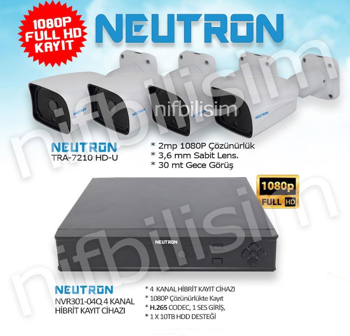 Neutron Analog Mini Sim Kartlı 1 Kameralı 360 Derece Dönen Gece Görüşlü IP İç Dış Mekan Kablolu Güvenlik Kamerası