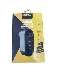 Migold Tekli Soket 3'lü USB Kablosuz Tekli Akım Korumalı Priz