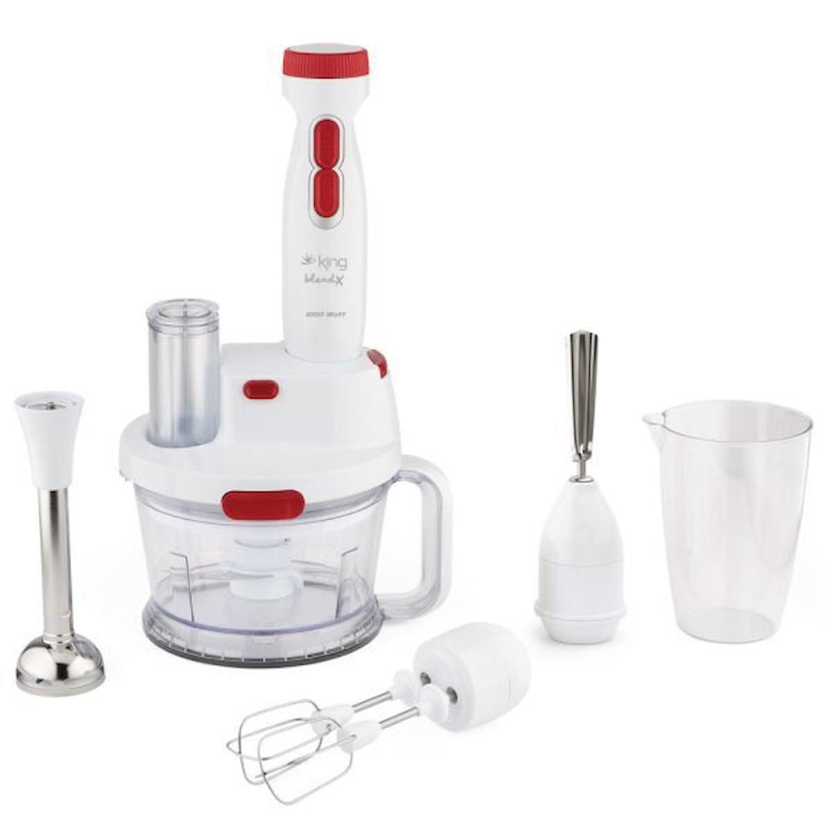 King Blendx K-968 900 ml Çift Bıçaklı Blender Seti Beyaz